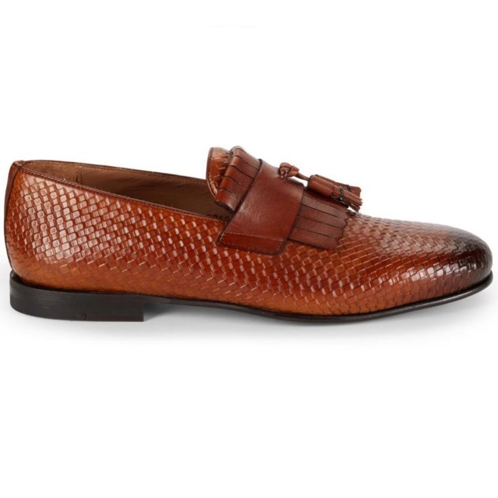 Mezlan Men's Basket Weave Leather Tassel Loafers US 9